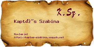Kaptás Szabina névjegykártya